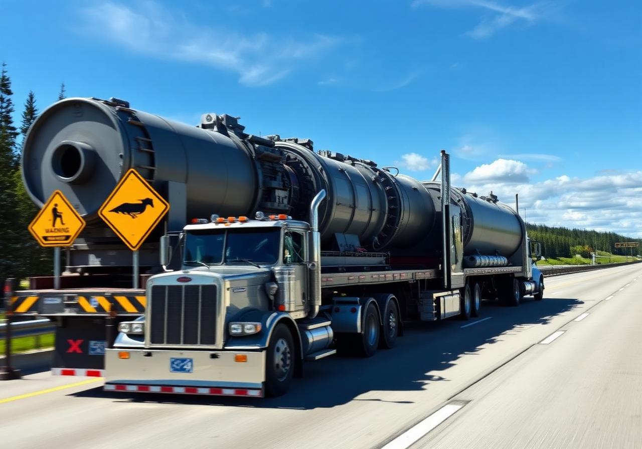 Oversize load on highway